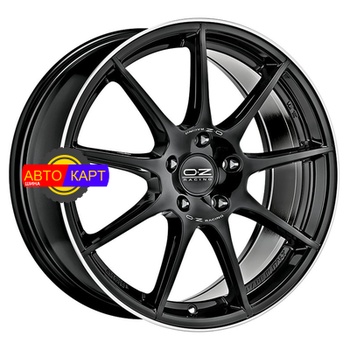 8x18/5x112 ET35 D75 Veloce GT Gloss Black Diamond Lip Silver Lettering